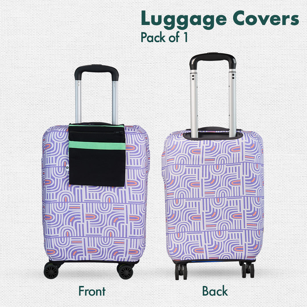 Travel Tango! Luggage Cover With Detachable Pouch, 100% Organic Cotton Lycra, Small Size, Pack of 1