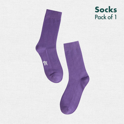 Eggplant! Unisex Socks, 100% Organic Cotton, Crew Length, Pack of 1