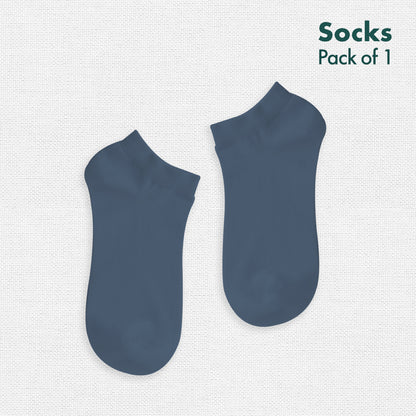 Denim Blue! Unisex Socks, Premium Combed Cotton, Ankle Length, Pack of 1