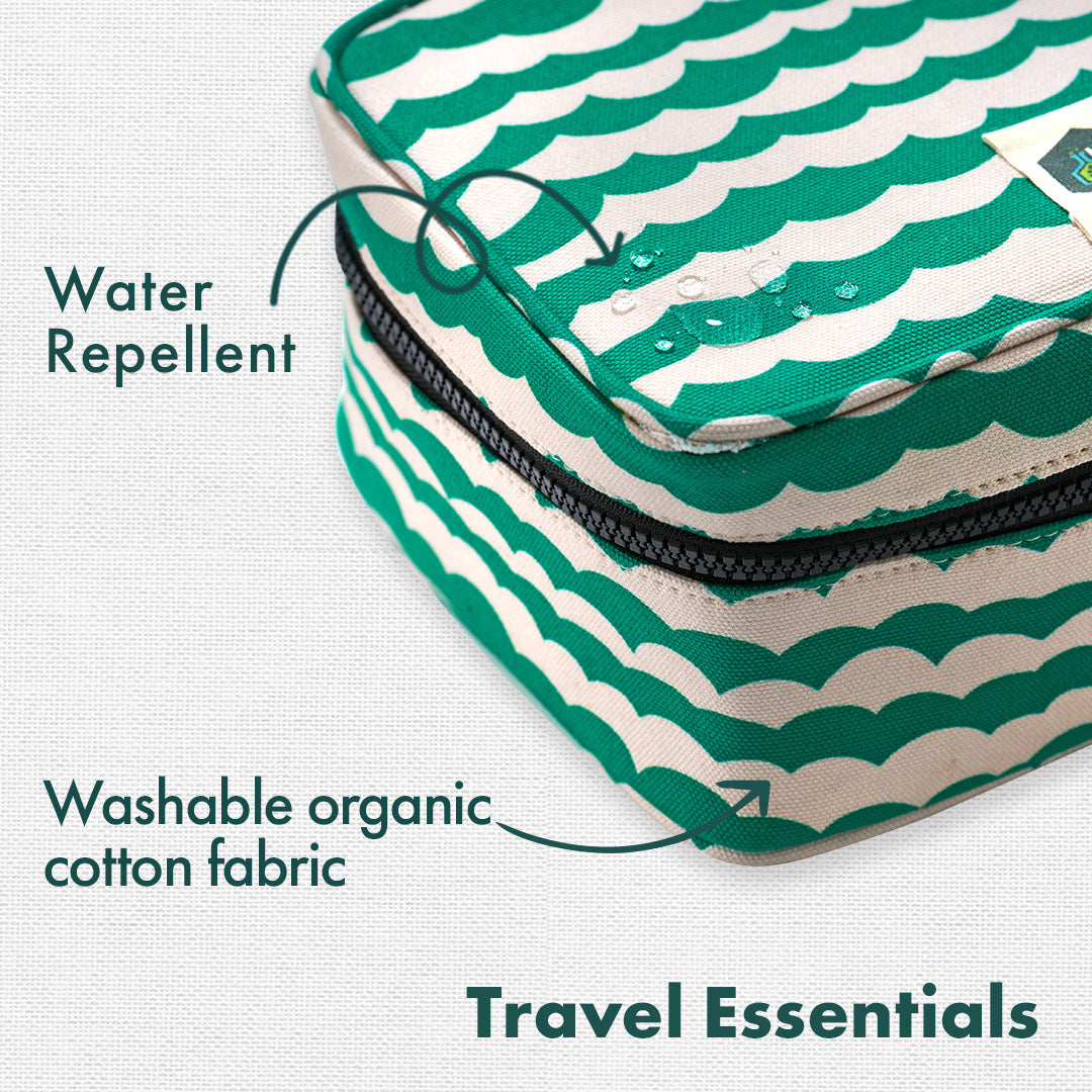 Striped! Travel Essentials, 100% Sustainable Fabric, Pack of 15 + Free Travel Organizer, Large Size