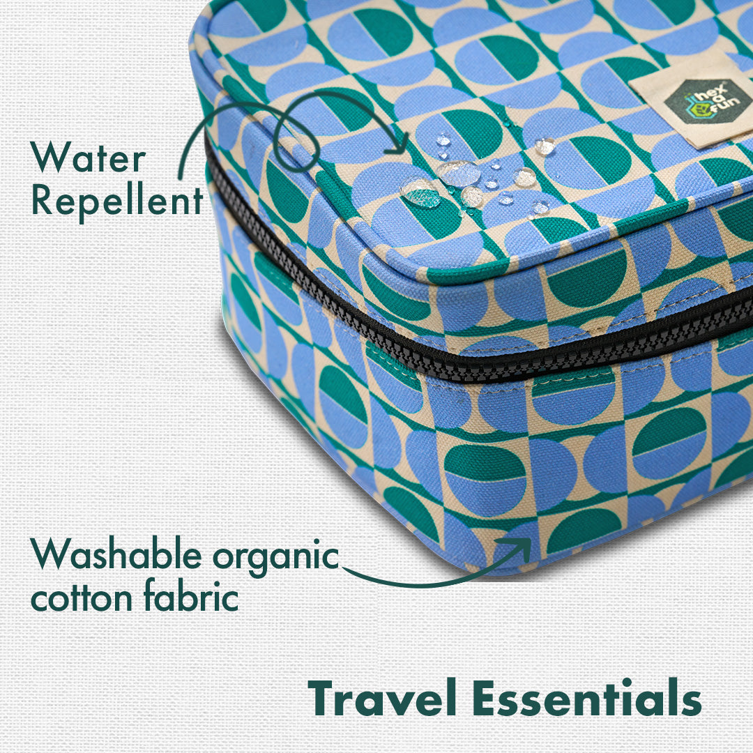 Circle It! Travel Essentials, 100% Sustainable Fabric, Pack of 15 + Free Travel Organizer, Large Size