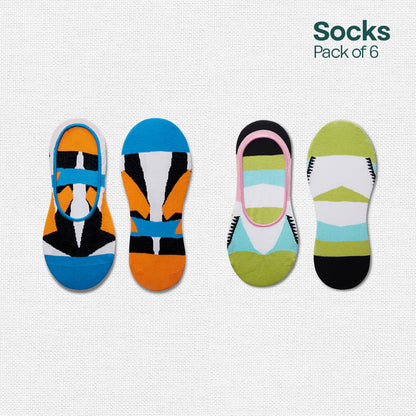 Hotness Alert! Unisex Socks, 100% Organic Cotton, No Show, Pack of 6