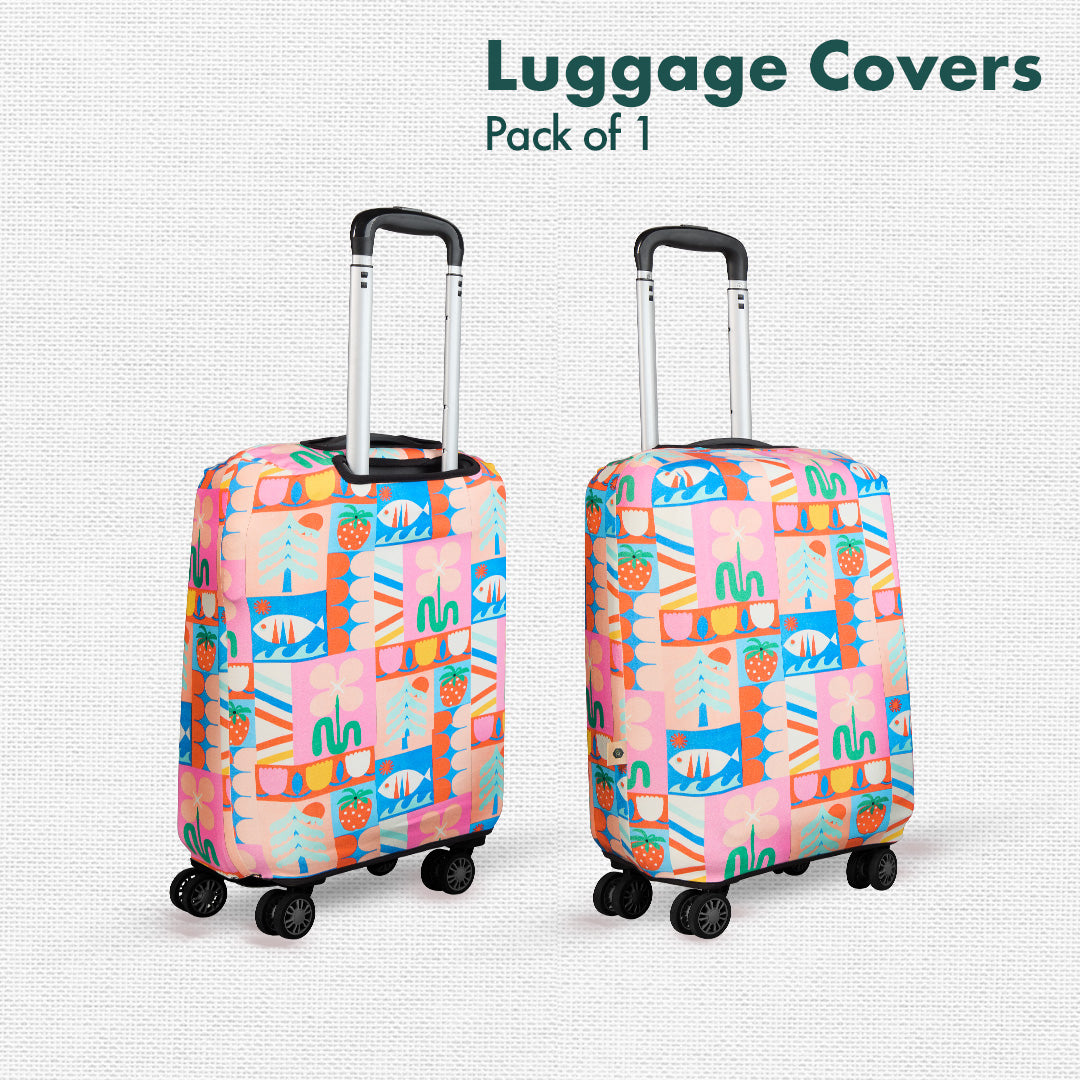 Art Of Abstract! Luggage Cover, 100% Organic Cotton Lycra, Large Size, Pack of 1