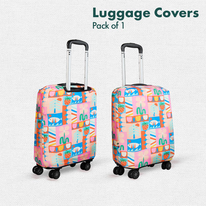 Art Of Abstract! Luggage Cover, 100% Organic Cotton Lycra, Large Size, Pack of 1