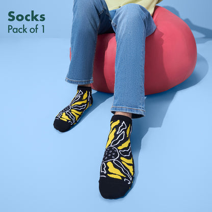 Sunflower! Unisex Socks, 100% Bamboo, Ankle Length, Pack of 1