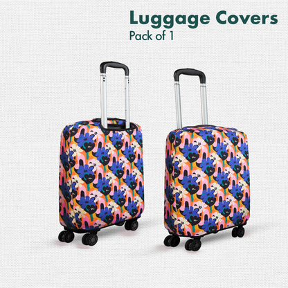 Abstract Affair! Luggage Cover, 100% Organic Cotton Lycra, Small Size, Pack of 1