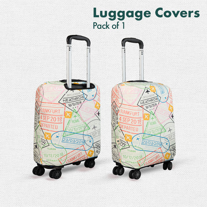 Stamp-ed! Luggage Cover, 100% Organic Cotton Lycra, Small Size, Pack of 1