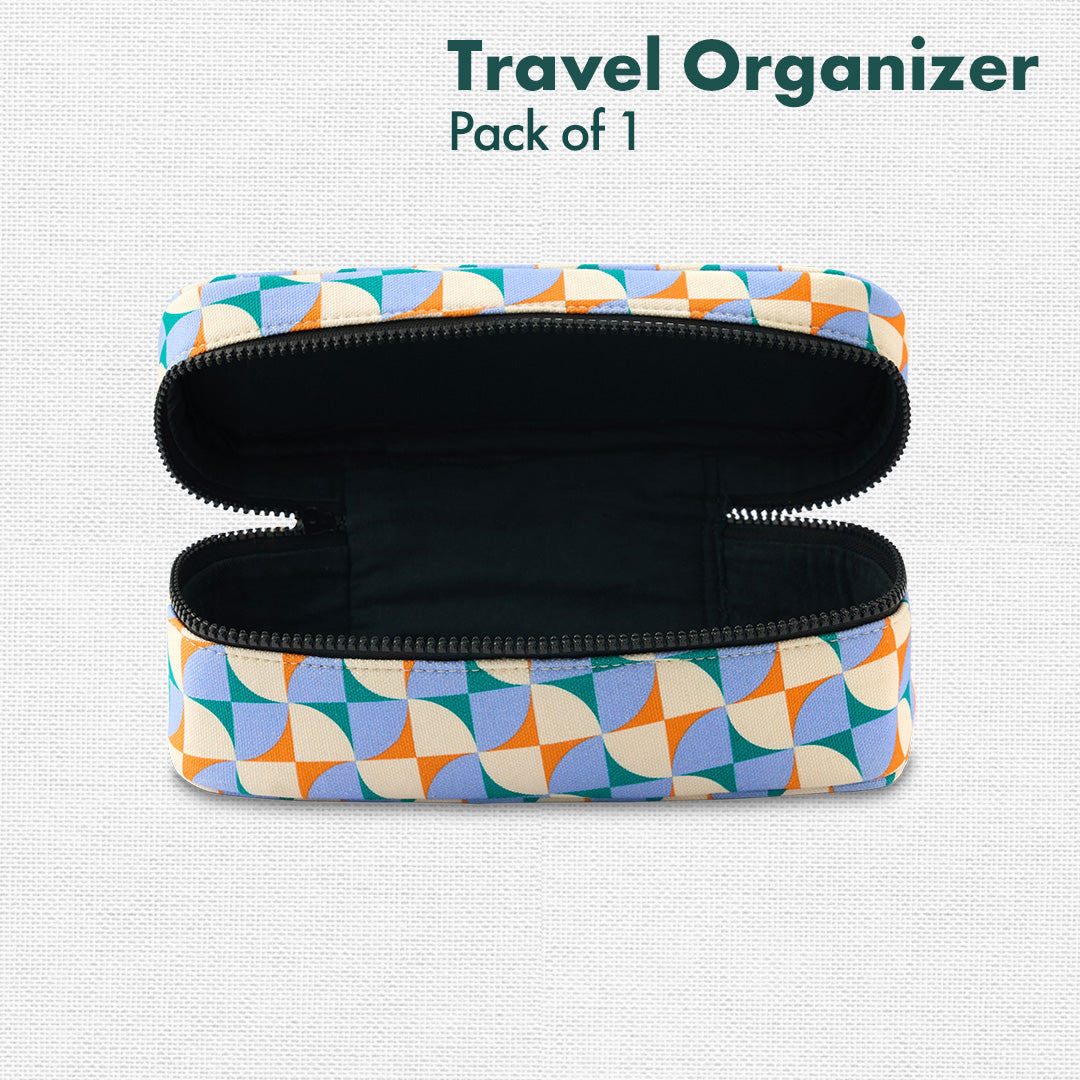 Retro Pixel, Travel Organizer, 100% Organic Cotton, Medium Size, Pack of 1