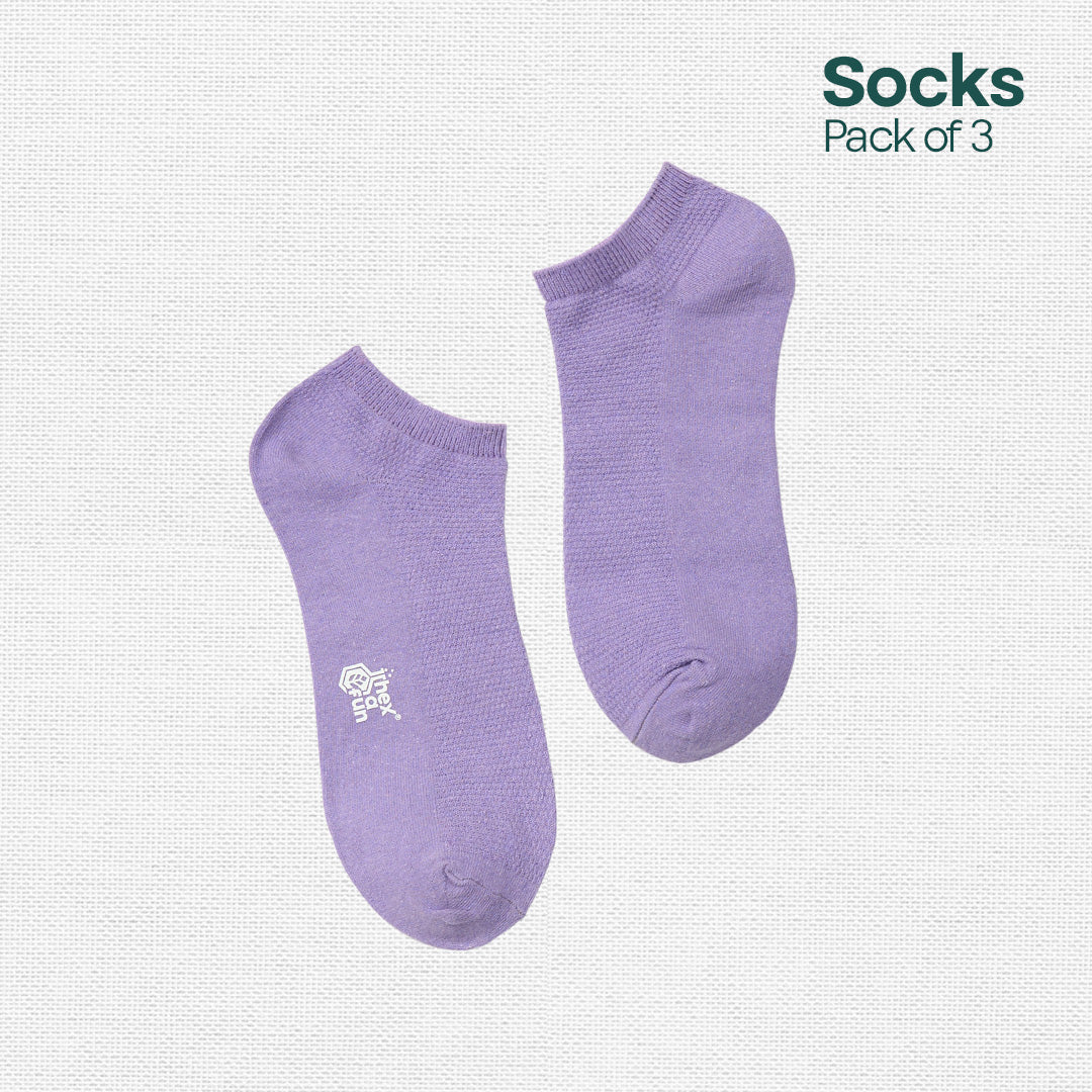 Berry Picking! Unisex Socks, 100% Organic Cotton, Ankle Length, Pack of 3