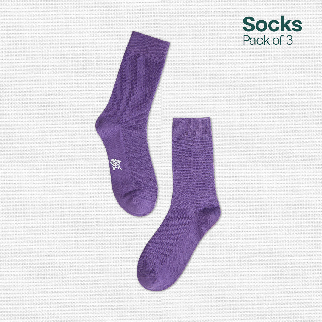 Vivid Vibes! Unisex Socks, 100% Organic Cotton, Crew Length, Pack of 3