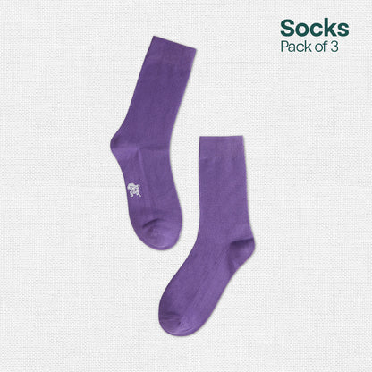 Vivid Vibes! Unisex Socks, 100% Organic Cotton, Crew Length, Pack of 3