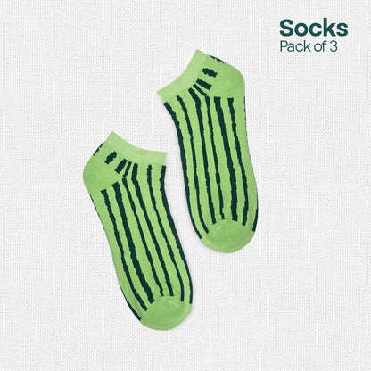 Sole Food! Unisex Socks, 100% Organic Cotton, Ankle Length, Pack of 3