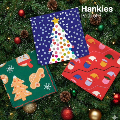 Feelin' Frosty! Unisex Hankies, 100% Organic Cotton, Pack of 6
