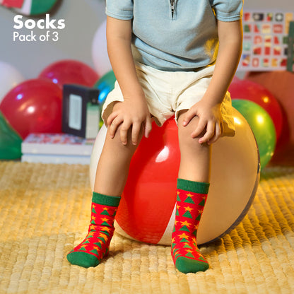 Merry Mischief! Unisex Kid's Socks, 100% Bamboo, Crew Length, Pack of 3