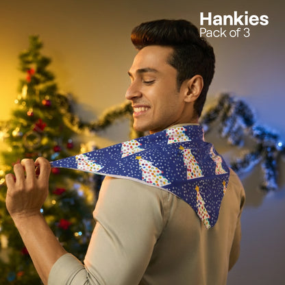 Snow Kiss! Unisex Hankies, 100% Organic Cotton, Pack of 3