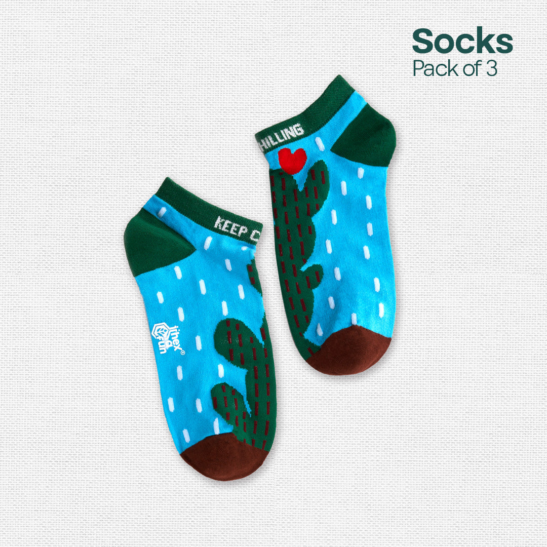 Love Triangle! Unisex Socks, 100% Organic Cotton, Ankle Length, Pack of 3