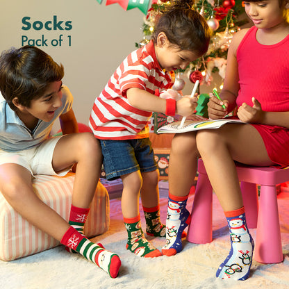 Socks-a-Clause! Unisex Kid's Socks, 100% Bamboo, Crew Length, Pack of 1