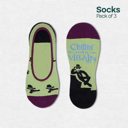 Fun Friday! Unisex Socks, 100% Organic Cotton, No Show, Pack of 3