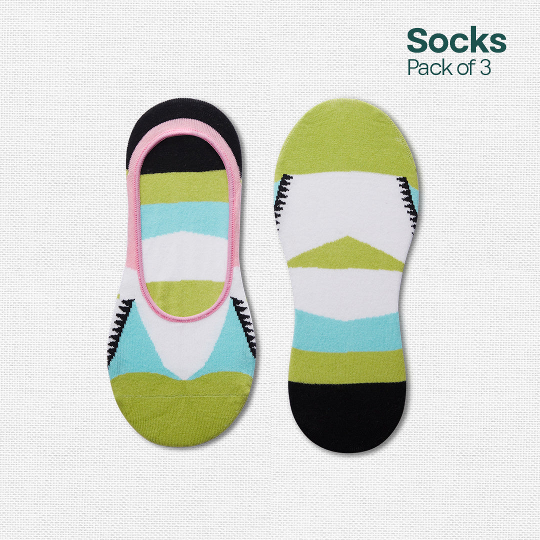 Blow My Mind! Unisex Socks, 100% Organic Cotton, No Show, Pack of 3