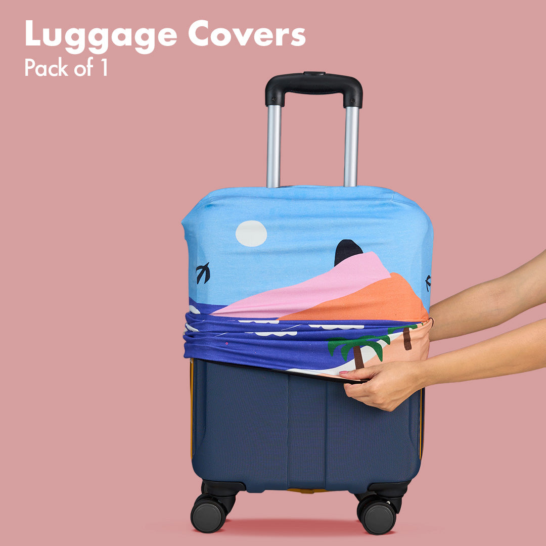 Vacay Ready! Luggage Cover, 100% Organic Cotton Lycra, Large Size, Pack of 1