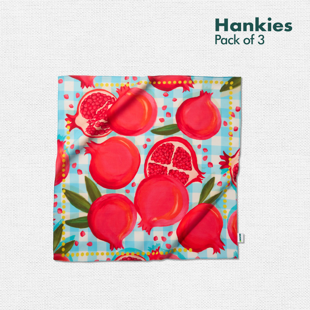 Juicy Drip! Unisex Hankies, 100% Organic Cotton, Pack of 3
