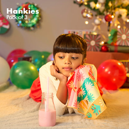 Sant-astic! Unisex Kid's Hankies, 100% Organic Cotton, Pack of 3