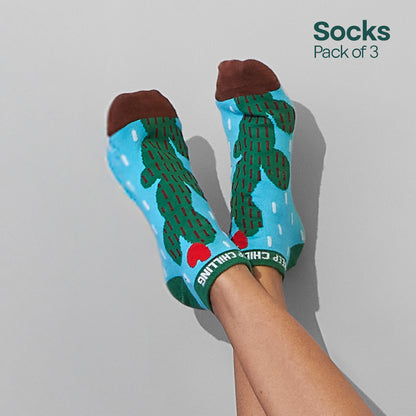 Love Triangle! Unisex Socks, 100% Organic Cotton, Ankle Length, Pack of 3