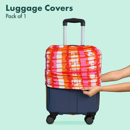 Abstract Mania! Luggage Cover, 100% Organic Cotton Lycra, Medium Size, Pack of 1