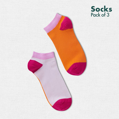 OG! Orange Gangster! Unisex Socks, 100% Organic Cotton, Ankle Length, Pack of 3
