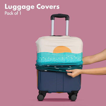 Holiday Calling! Luggage Cover, 100% Organic Cotton Lycra, Medium Size, Pack of 1