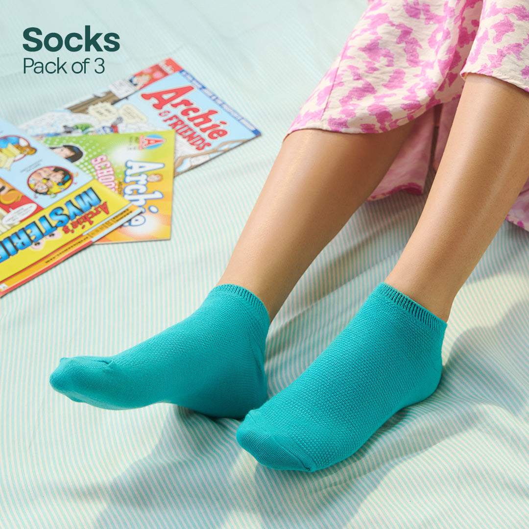 Daydream Trio! Unisex Socks, 100% Organic Cotton, Ankle Length, Pack of 3