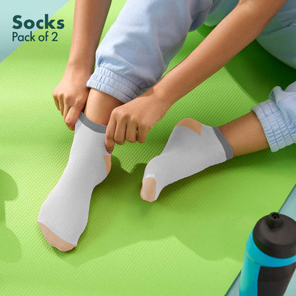 Mix Match Series 3 Unisex Socks, 100% Premium Cotton, Ankle Length, Pack of 2