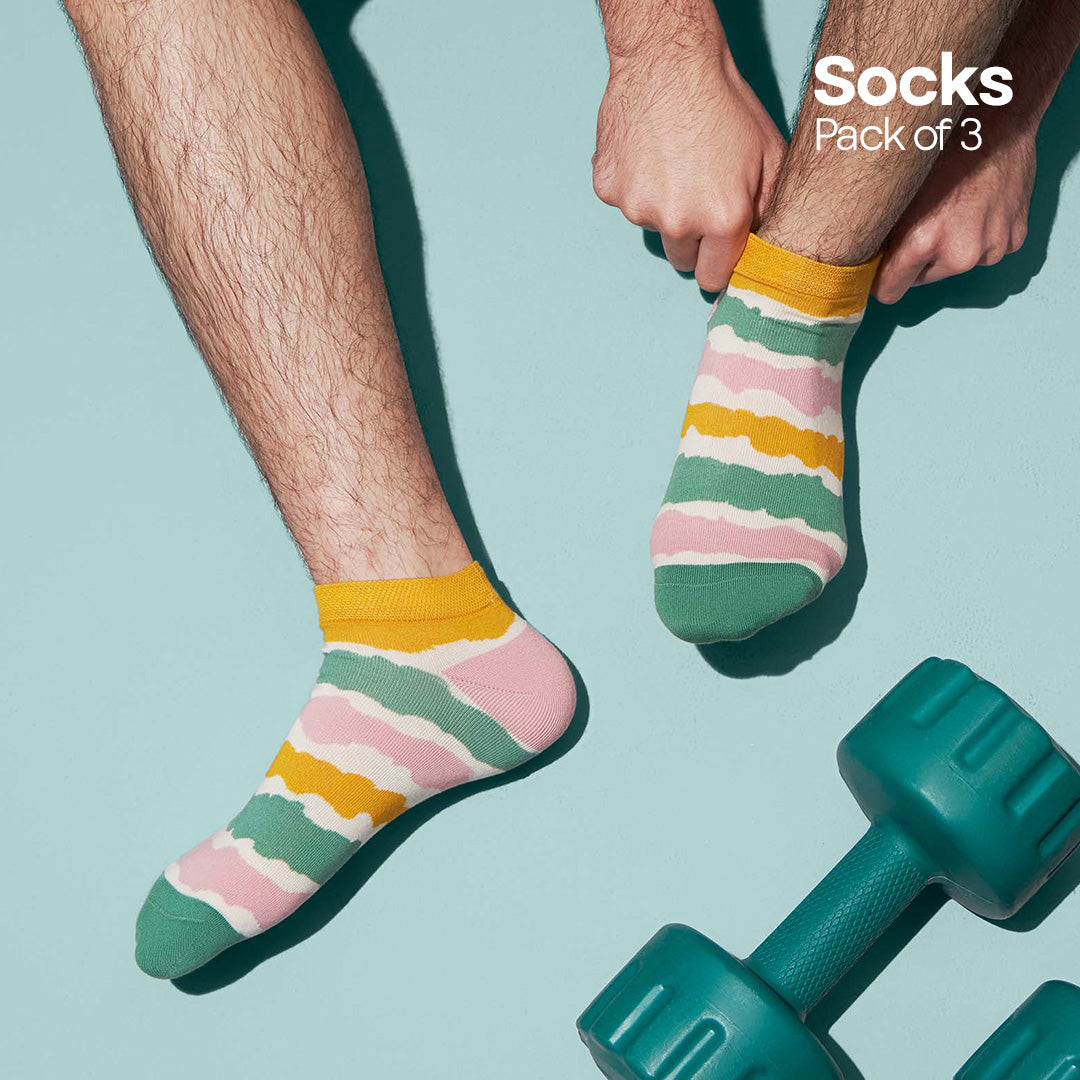 Tango! Unisex Socks, 100% Organic Cotton, Ankle Length, Pack of 3