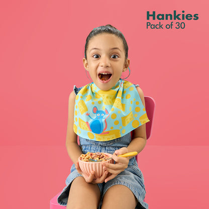 My Hanky Closet! Unisex Kid's Hankies, 100% Organic Cotton, Pack of 30