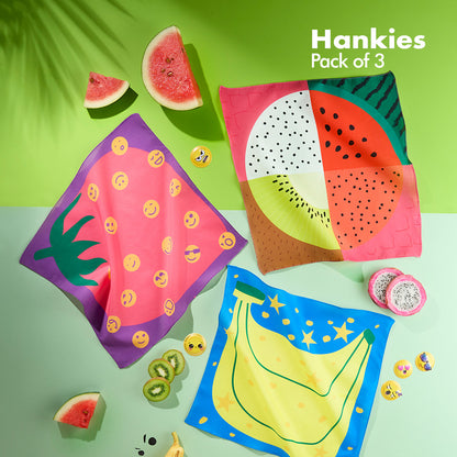 Lunchbox! Unisex Kid's Hankies, 100% Organic Cotton, Pack of 3