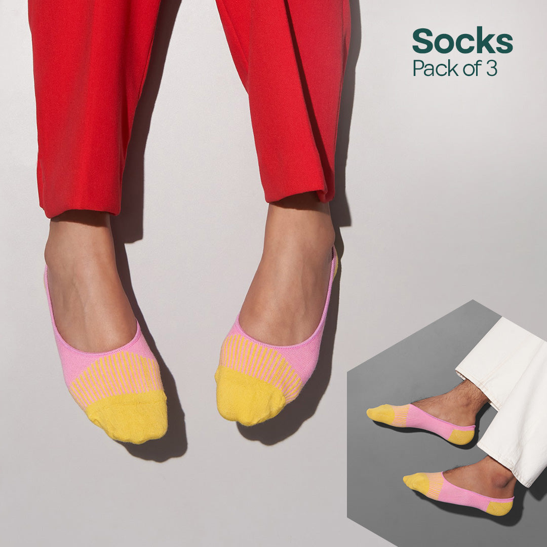 Lines Don’t Lie! Unisex Socks, 100% Organic Cotton, No Show, Pack of 3