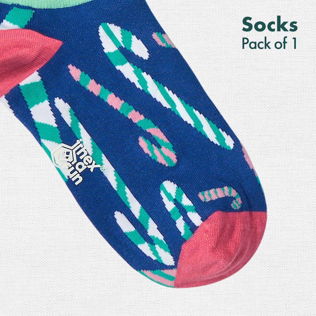 Candy Dash! Unisex Socks, 100% Organic Cotton, Ankle Length, Pack of 1