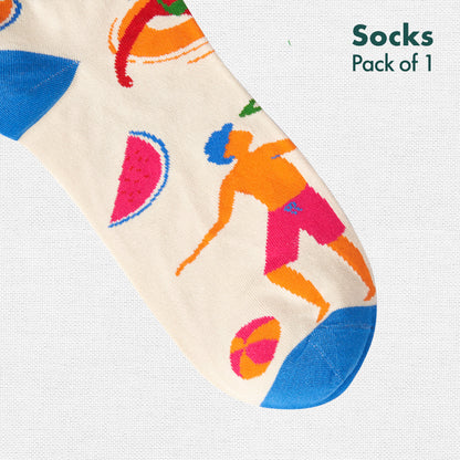 Beach-y! Unisex Socks, 100% Bamboo, Ankle Length, Pack of 1