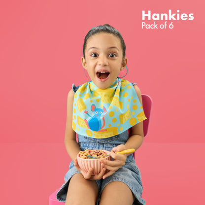 Crafty Games! Unisex Kid's Hankies, 100% Organic Cotton, Pack of 6