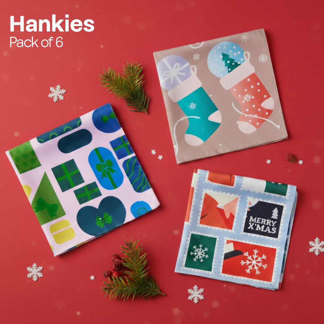 Feelin' Frosty! Unisex Hankies, 100% Organic Cotton, Pack of 6