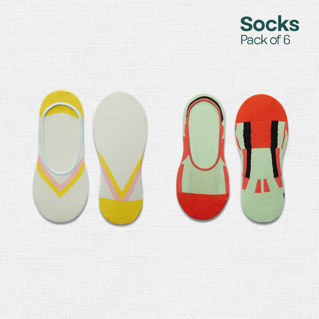 Hotness Alert! Unisex Socks, 100% Organic Cotton, No Show, Pack of 6