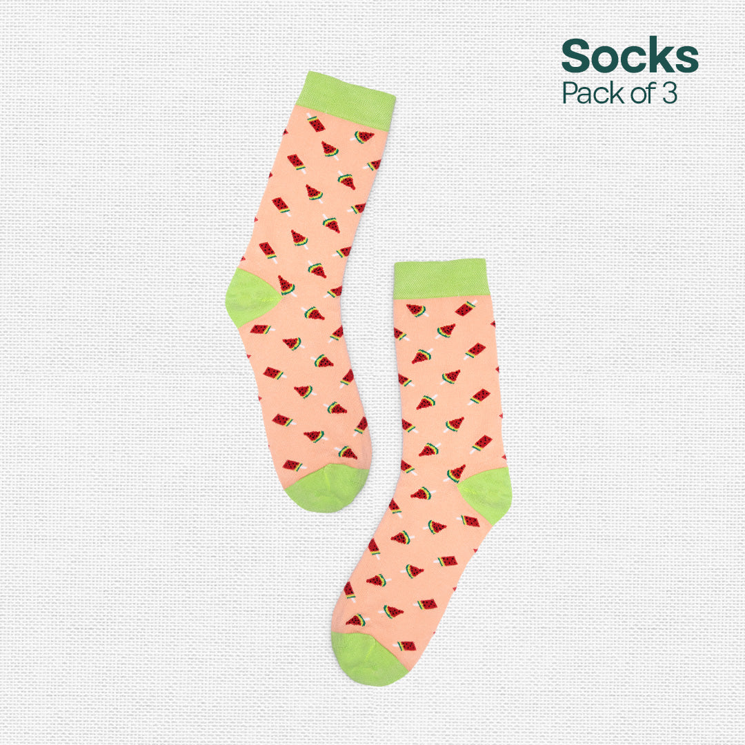 Guac 'n' roll! Unisex Socks, 100% Organic Cotton, Crew Length, Pack of 3