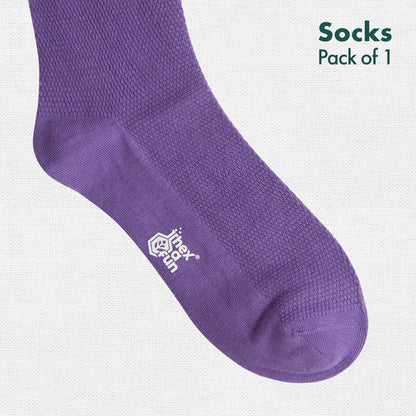 Eggplant! Unisex Socks, 100% Organic Cotton, Crew Length, Pack of 1