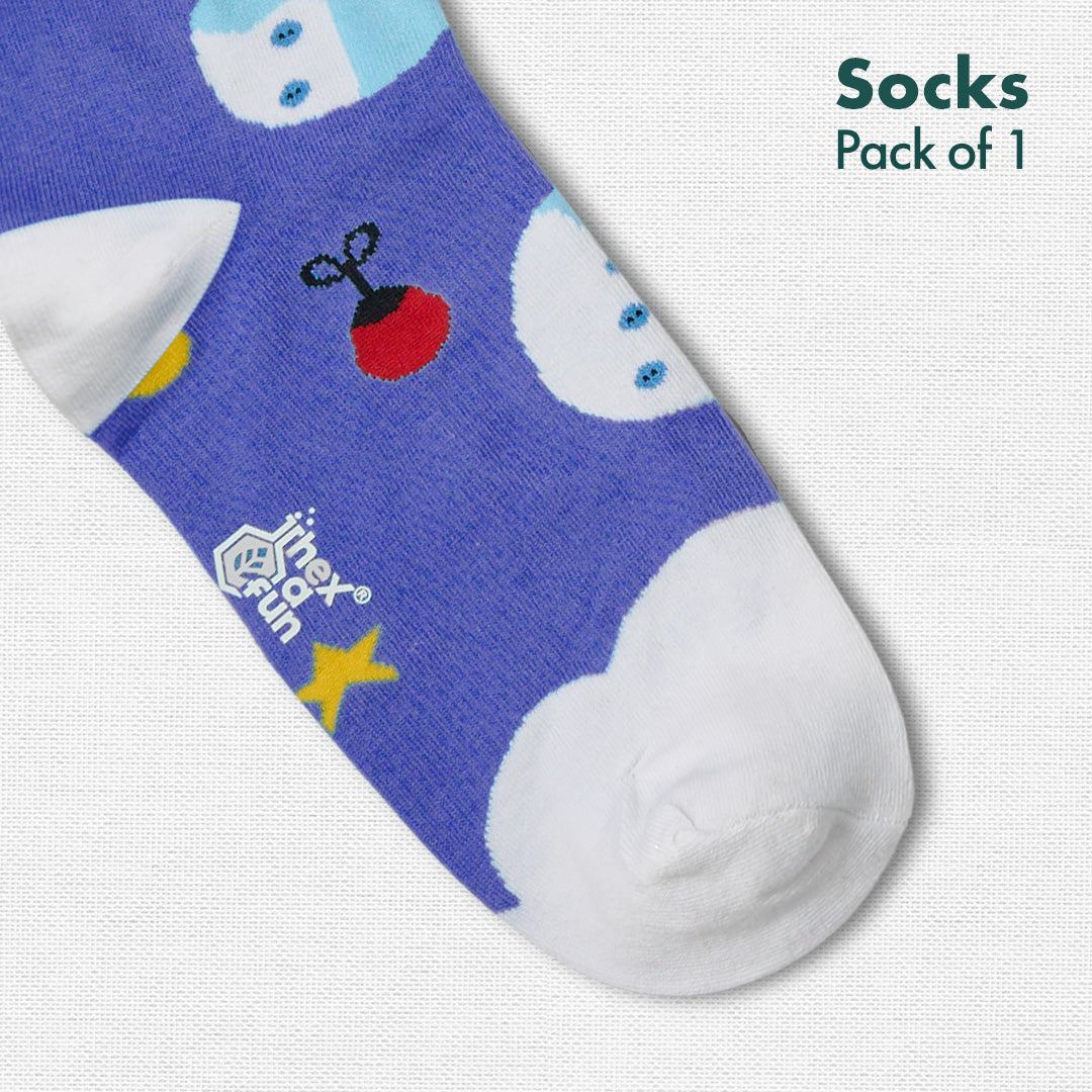 The Snow Squad! Unisex Socks, 100% Organic Cotton, Crew Length, Pack of 1