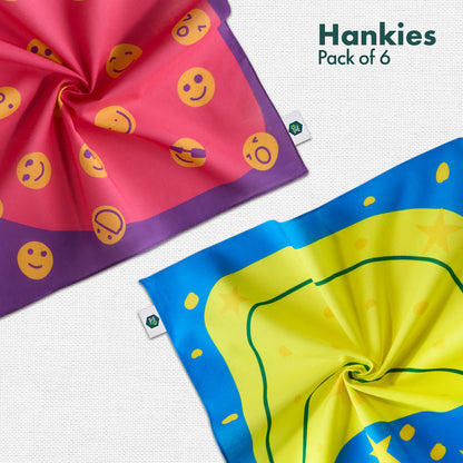 Juicylicious! Unisex Kid's Hankies, 100% Organic Cotton, Pack of 6