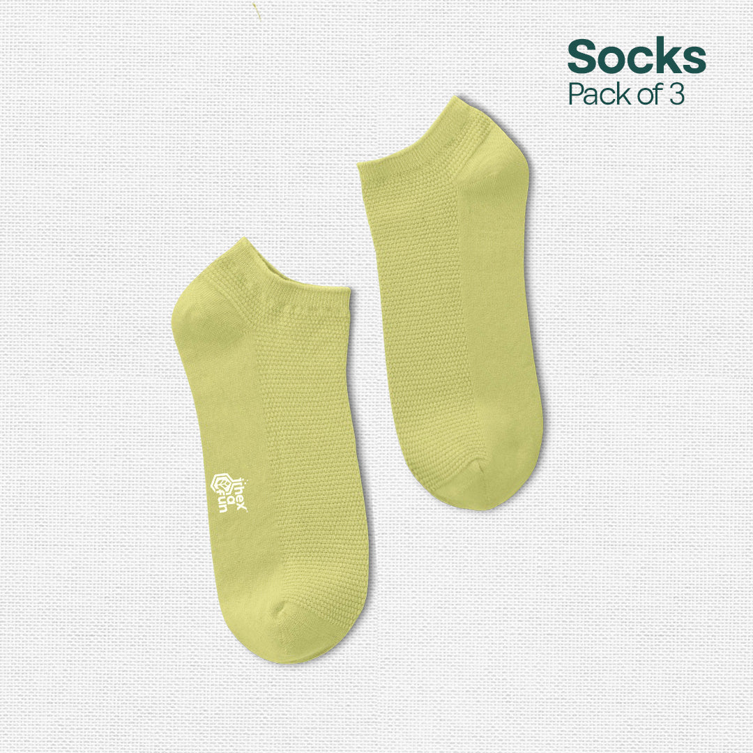 Dusky Dawn! Unisex Socks, 100% Organic Cotton, Ankle Length, Pack of 3
