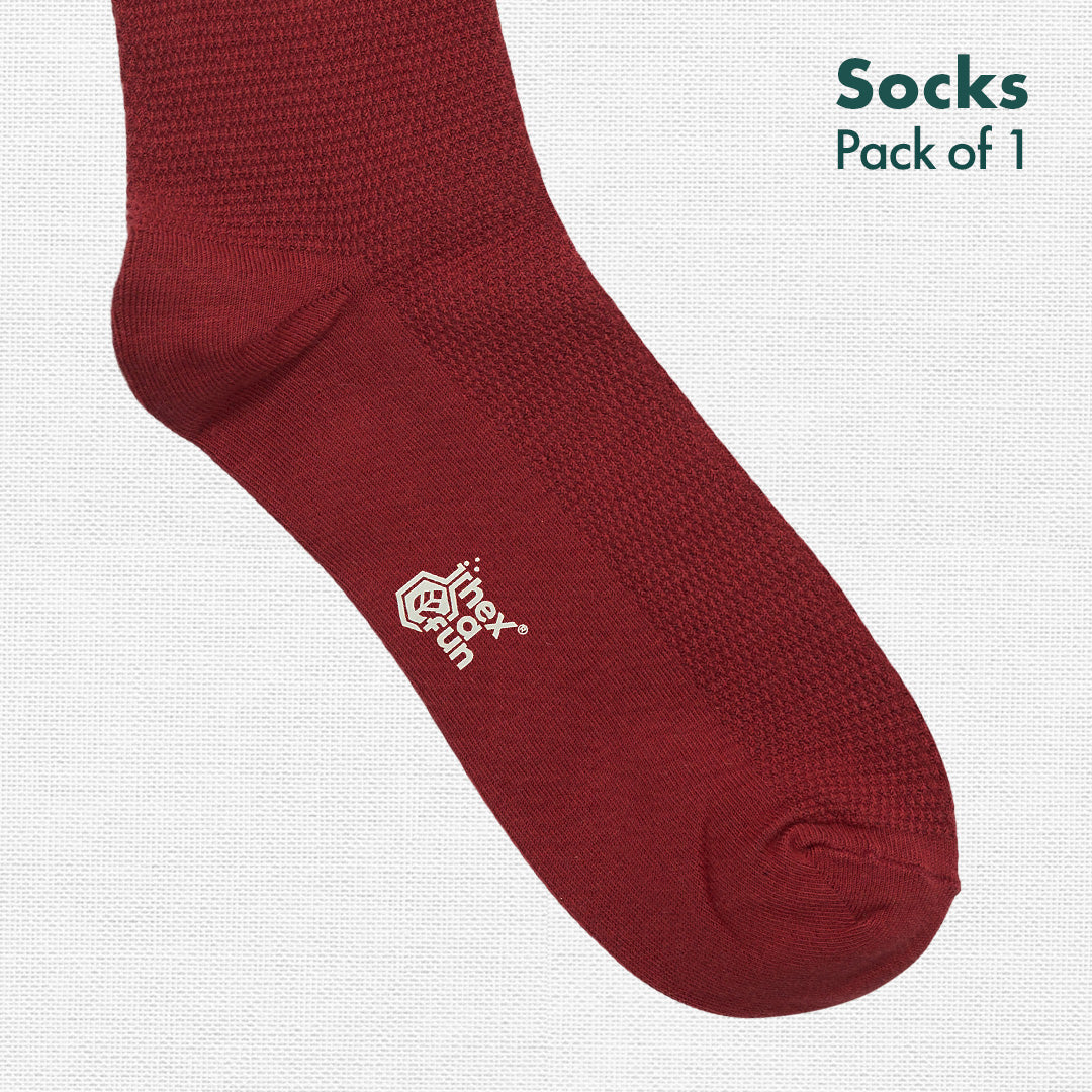 Red Handed! Unisex Socks, 100% Organic Cotton, Crew Length, Pack of 1