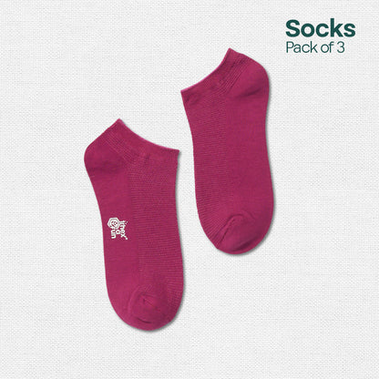 Berry Picking! Unisex Socks, 100% Organic Cotton, Ankle Length, Pack of 3