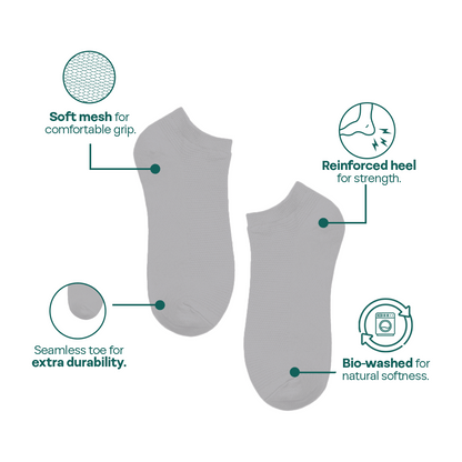 Melange Grey! Unisex Socks, 100% Cotton, Ankle Length, Pack of 1