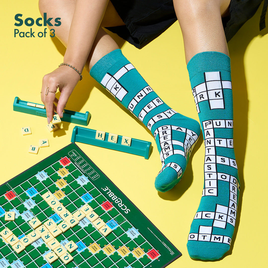 Game On! Unisex Socks, 100% Bamboo, Crew Length, Pack of 3